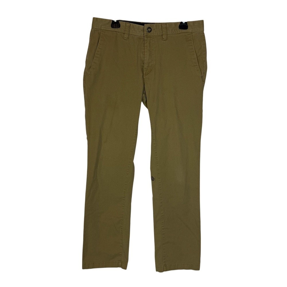 Volcom Pants Mens 33x30 Beige Chino Regular Fit Straight Leg Stretch Casual